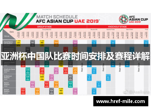 亚洲杯中国队比赛时间安排及赛程详解 亚洲杯中国队比赛时间安排及赛程详解